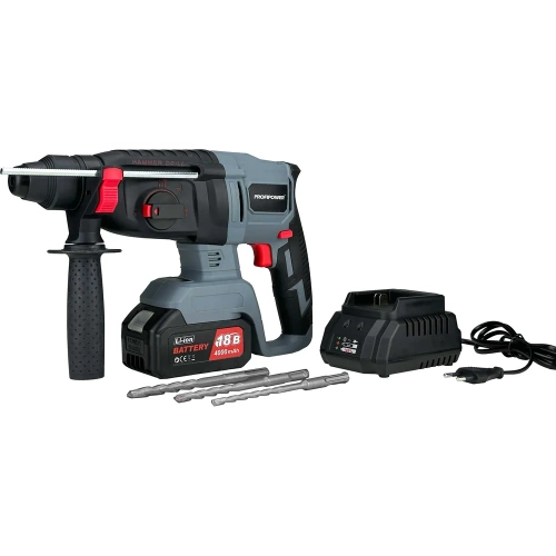 Аккумуляторный перфоратор беcщеточный Profipower MKDHR-18V (Li-ion-1шт, 4.0Ач, 1,9Дж, 3 режима, З/У, кейс) T0058 фото 5