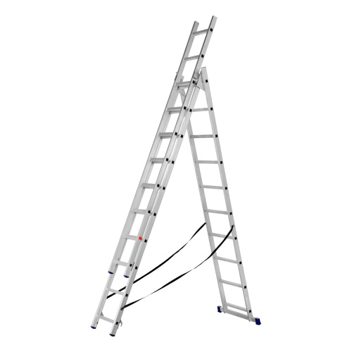 Лестница, 3 х 10 ступеней, алюминиевая, трехсекционная, Сибртех