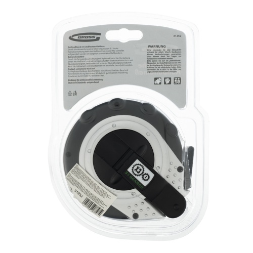 Рулетка геодезическая 30 м х 13 мм, закрытый корпус, металлическая лента, нейлон Gross фото 8