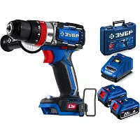 Профессионал ЗУБР 20 В, 70 Н·м, 2 АКБ LMS (4 А·ч), бесщеточная ударная дрель-шуруповерт, кейс DBS-70-42