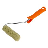 Мини-валик в сборе "Фасадные работы", 110 мм, ворс 12 мм, D 16 мм, D ручки 6 мм, полиакрил, полиэстер Сибртех