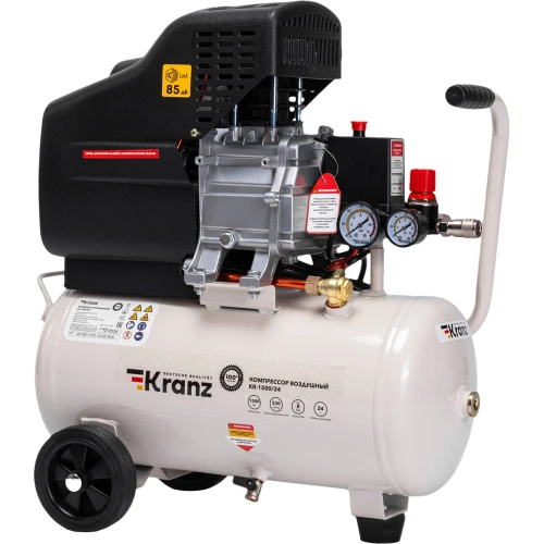 Компрессор воздушный Kranz KR-1500/24, 1500Вт, 230 л/мин, 24л KR-16-1151 Компрессор воздушный Kranz KR-1500/24, 1500Вт, 230 л/мин, 24л KR-16-1151