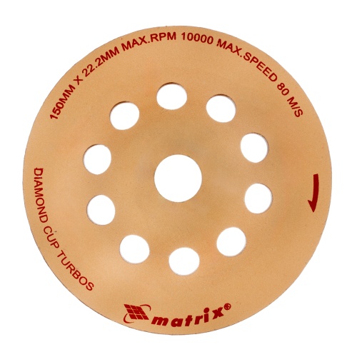 Чашка алмазная зачистная, 150 мм, турбо Matrix фото 3 Чашка алмазная зачистная, 150 мм, турбо Matrix фото 3