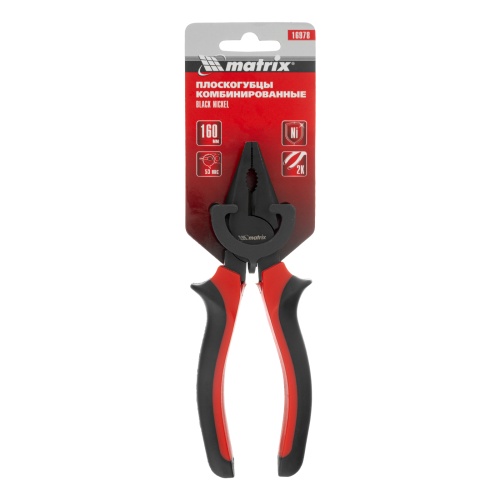 Плоскогубцы комбинированные Black Nickel, 160 мм, двухкомпонентные рукоятки Matrix фото 6
