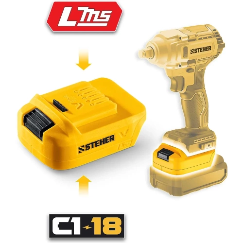 Адаптер для АКБ STEHER LMS под инструмент V1, 20 В,LMS-V1 фото 3