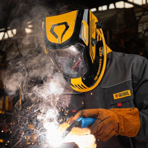 Щиток защитный лицевой (маска сварщика) F9, см. окно 100x60, Real Color, DIN 4-8/9-13// Denzel фото 20