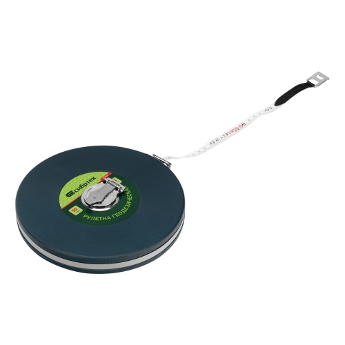 Рулетка геодезическая 50 м х 13 мм, закрытый корпус, фибергласовая лента Сибртех фото 3