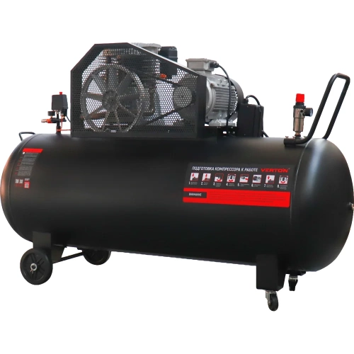 Компрессор ременной VERTON Air AC-500/1120R, 380/50 В/Гц, масл ремен, 1120л/мин, V500л, мощность5.5 кВт, макс давление12.5 бар, двиг, Медь, двухступ.голов 01.14017.25122 фото 4