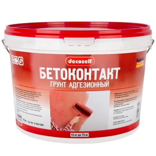 Грунт адгезионный Pufas Decoself Бетоконтакт морозостойкий 15 кг/9,2 л