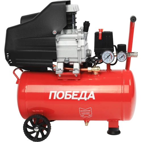 Поршневой масляный компрессор ПОБЕДА KM 24-230, 230 л/мин, 8 бар, 1500 Вт, 24 л, быстросъемный 1/4 525301765 фото 3