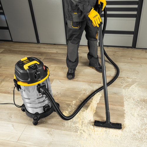 Пылесос строительный RVC30, 1400 Вт, бак 30 л, шланг 3 м, розетка с автосинхр. Denzel фото 28