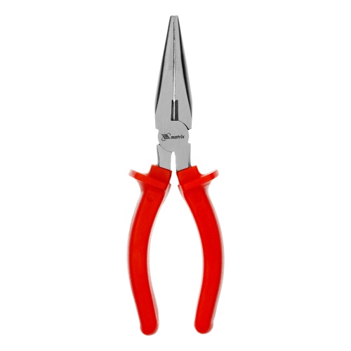 Длинногубцы прямые Econom, 180 мм, шлифованные, пластмассовые рукоятки Matrix фото 3