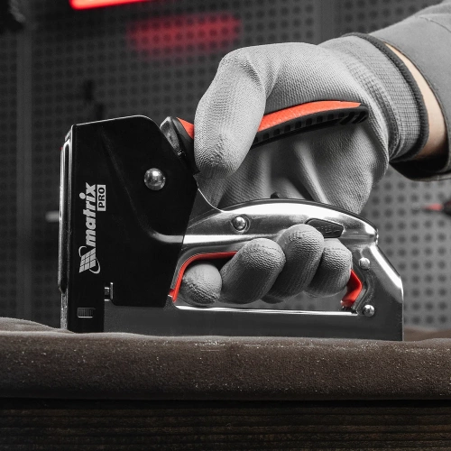 Мебельный стальной степлер MATRIX PRO быстрая загрузка тип скобы 53 4-14 мм 40917 фото 8 Мебельный стальной степлер MATRIX PRO быстрая загрузка тип скобы 53 4-14 мм 40917 фото 8