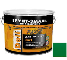 Грунт-эмаль по ржавчине Dali 3 в 1 гладкая RAL 6029 зеленая 10 л