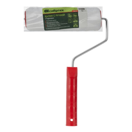 Валик "Поролон", в сборе, 200 мм, D 48 мм, D ручки 6 мм, крепление шплинтом Сибртех фото 6