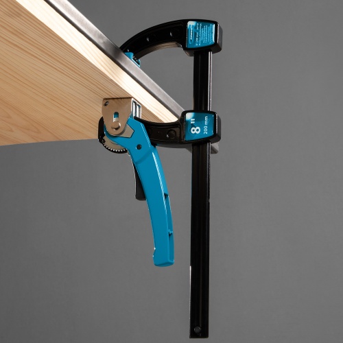 Струбцина реечная быстрозажимная 8, металлический корпус, рычажный храповой механизм, 200 мм Gross фото 8