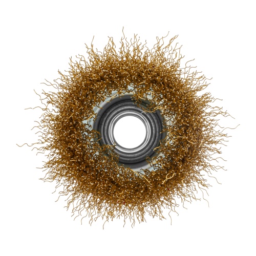 Щетка для УШМ, 65 мм, М14, "чашка", латунированная витая проволока Matrix фото 4