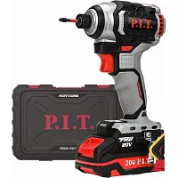 Винтоверт P.I.T. IMPACT аккумуляторный бесщёточный, 20В, 170Нм, 3ск, HEX 1/4, 2х2Ач, ЗУ,кейс PSD20H-170A/2