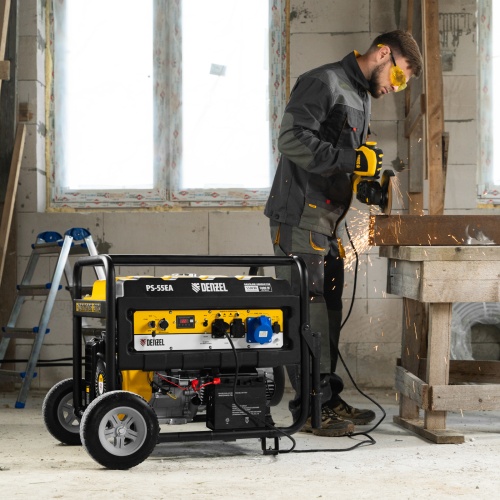 Генератор бензиновый PS 55 EA, 5.5 кВт, 230 В, 25 л, коннектор автоматики, электростартер Denzel фото 16 Генератор бензиновый PS 55 EA, 5.5 кВт, 230 В, 25 л, коннектор автоматики, электростартер Denzel фото 16