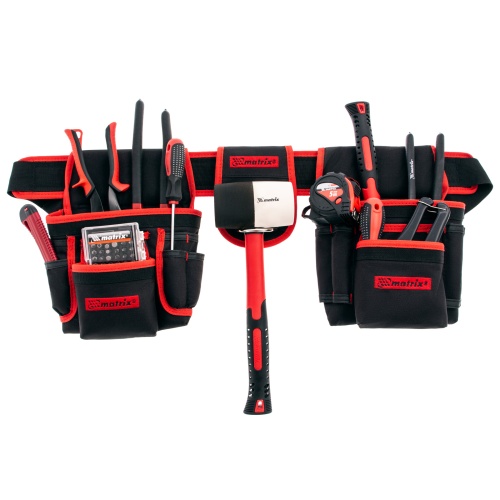 Сумка-пояс двойная, 20 карманов, держатель для молотка Matrix фото 7