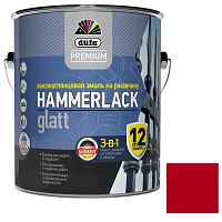 Эмаль по ржавчине Dufa Premium Hammerlack 3 в 1 гладкая RAL 3005 вишня 0,75 л