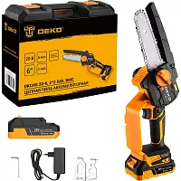 Пила цепная аккумуляторная DEKO DKCHS 20-6, 20В, 2x2.5Ач в кейсе 085-2014