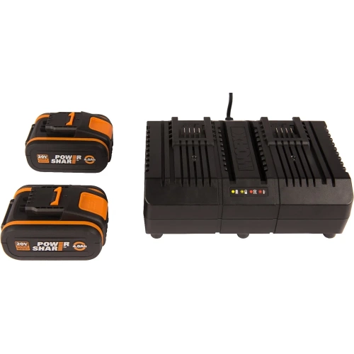 Комплект: Двойное Зарядное устройство WORX WA3883 + 2 АКБ 4.0 А/ч фото 3