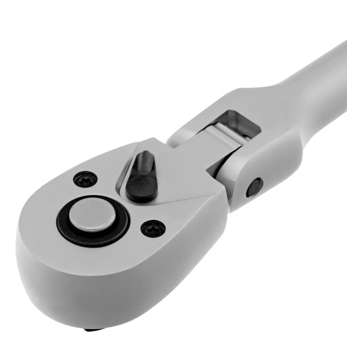 Ключ-трещотка шарнирный 3/8", СrV, 72 зуба, с быстрым сбросом, матовый хром Stels фото 5