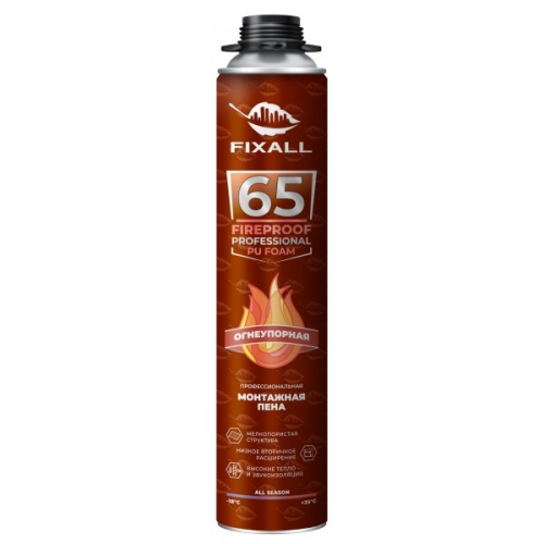 ПЕНА ПРОФЕССИОНАЛЬНАЯ ОГНЕУПОРНАЯ FIXALL 65 PRO 850мл