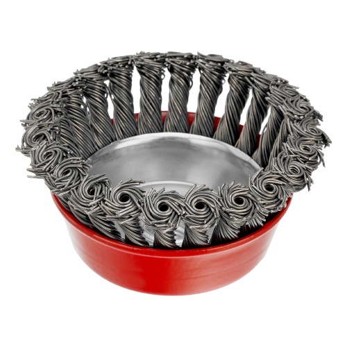 Щетка для УШМ, 100 мм, М14, "чашка", крученая проволока 0.8 мм Matrix фото 2