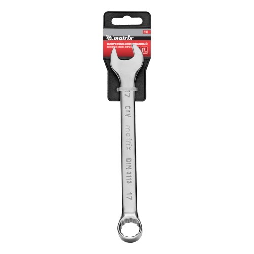 Ключ комбинированный, 17 мм, CrV, полированный хром Matrix фото 5