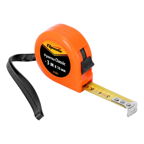 Рулетка Classic,3 м х 16 мм,пластиковый корпус Sparta фото 3 Рулетка Classic,3 м х 16 мм,пластиковый корпус Sparta фото 3