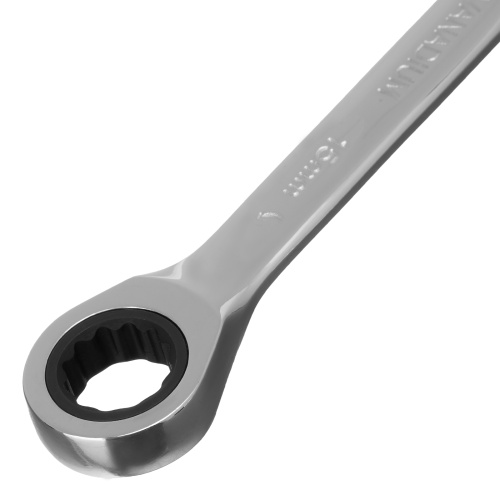 Ключ комбинированный трещоточный, 15 мм, CrV, зеркальный хром Matrix Professional фото 4