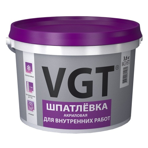 Шпатлевка акриловая VGT для внутренних работ 3,6 кг