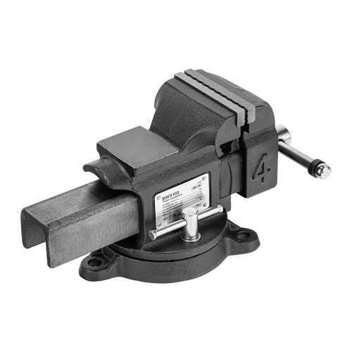 Тиски слесарные BVH-100, 100 мм, поворотные, стальная направляющая, с наковальней //Denzel фото 3