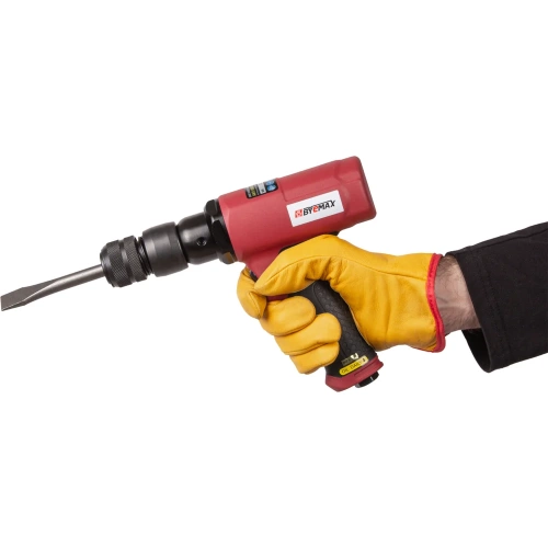 Пневмозубило с виброзащитой BYEMAX в наборе с зубилами, 3800 уд/мин, боек D22xL57, 9.3 Дж BM-128RSK фото 3 Пневмозубило с виброзащитой BYEMAX в наборе с зубилами, 3800 уд/мин, боек D22xL57, 9.3 Дж BM-128RSK фото 3