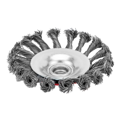 Щетка для УШМ, 115 мм, М14, "тарелка", крученая проволока 0.5 мм Matrix фото 2