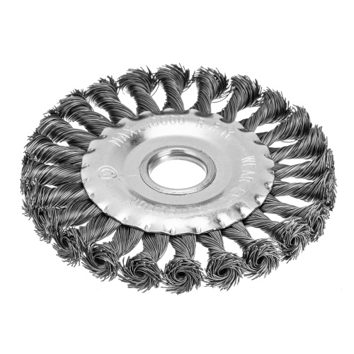 Щетка для УШМ 125 мм, посадка 22.2 мм, плоская, крученая проволока 0.5 мм Matrix фото 2