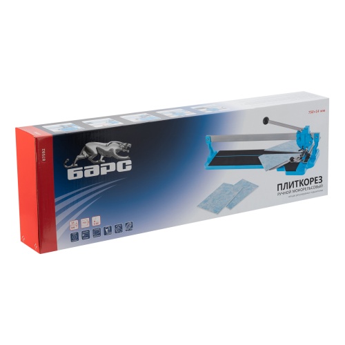 Плиткорез ручной монорельсовый 750 х 14 мм, ходовая каретка, 9/4 регулировка подшипников, литая станина Барс фото 8