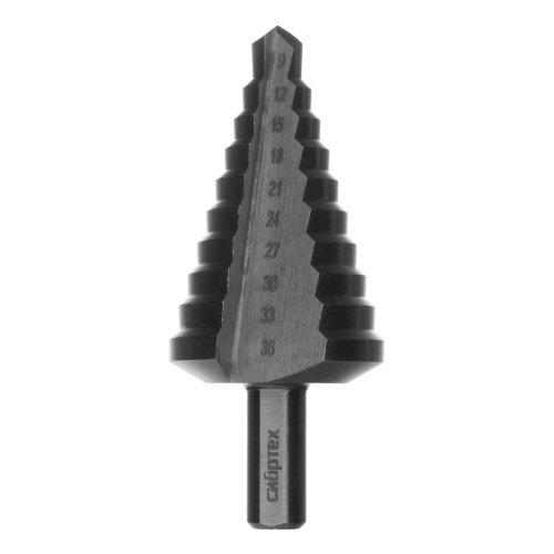 Сверло ступенчатое по металлу, 9-12-15-18-21-24-27-30-33-36 мм, 4241 Сибртех фото 2