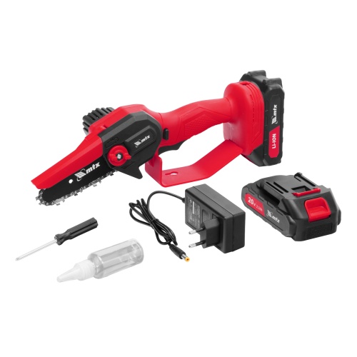 Цепная мини-пила аккумуляторная, MCS-100, шина 100 мм, Li-Ion, 20 В MTX фото 13