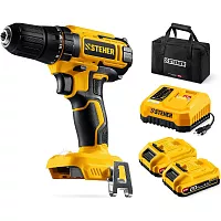 Дрель-шуруповерт, STEHER 20 В, 40 Н·м, 2 АКБ LMS (2 А·ч), сумка CD-40-22