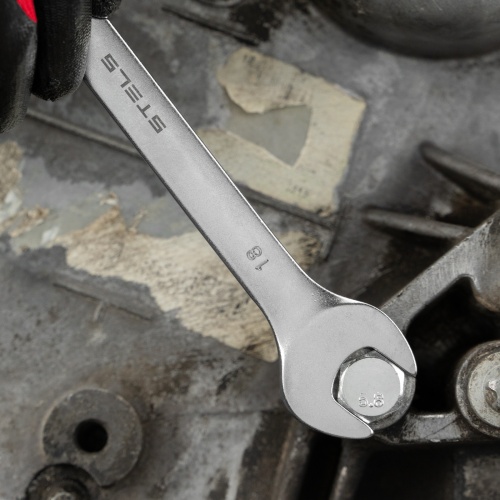 Ключ комбинированный, 18 мм, CrV, матовый хром Stels фото 7