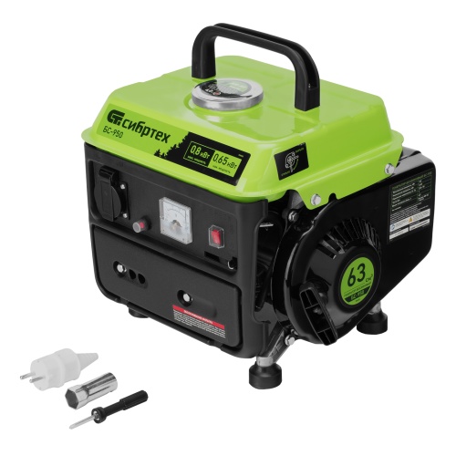 Генератор бензиновый БС-950, 0.8 кВт, 230 В, 2-х тактный, 4 л, ручной стартер Сибртех фото 29