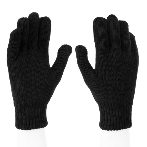 Перчатки трикотажные, акрил, двойные, черный, двойная манжета Сибртех Перчатки трикотажные, акрил, двойные, черный, двойная манжета Сибртех