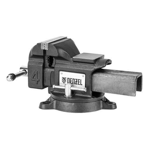 Тиски слесарные BVH-100, 100 мм, поворотные, стальная направляющая, с наковальней //Denzel фото 24