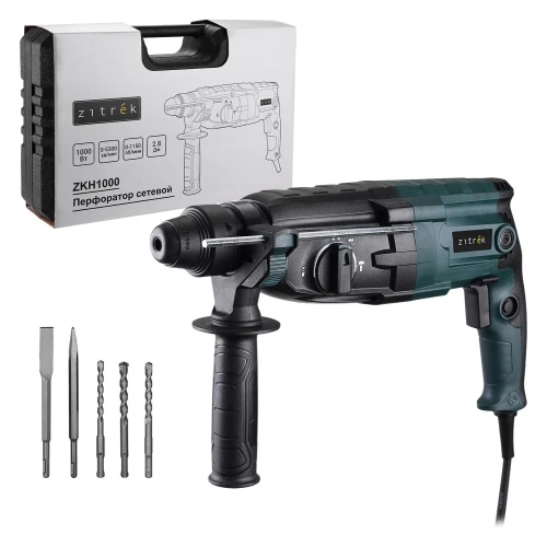 Перфоратор сетевой Zitrek ZKH1000 в кейсе, с набором из 5 буров, 1000 Вт 085-1302 Перфоратор сетевой Zitrek ZKH1000 в кейсе, с набором из 5 буров, 1000 Вт 085-1302