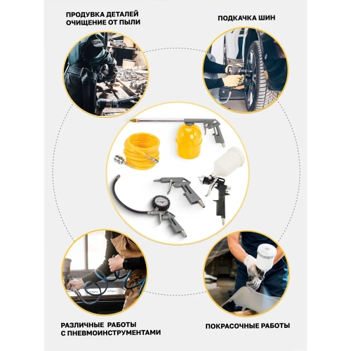 Набор пневмоинструмента WMC TOOLS 5 пр. WMC-8031K5-G/E70/(51065) фото 9 Набор пневмоинструмента WMC TOOLS 5 пр. WMC-8031K5-G/E70/(51065) фото 9