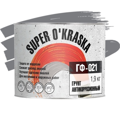 Грунтовка Super Okraska ГФ-021 серая 1,9 кг