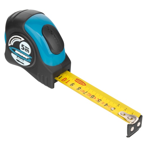 Рулетка "Schlagfest",5 м x 25 мм,магнитный обрезиненный зацеп,двусторонняя шкала,Нейлоновое покрытие,автоматическая фиксация Gross фото 3